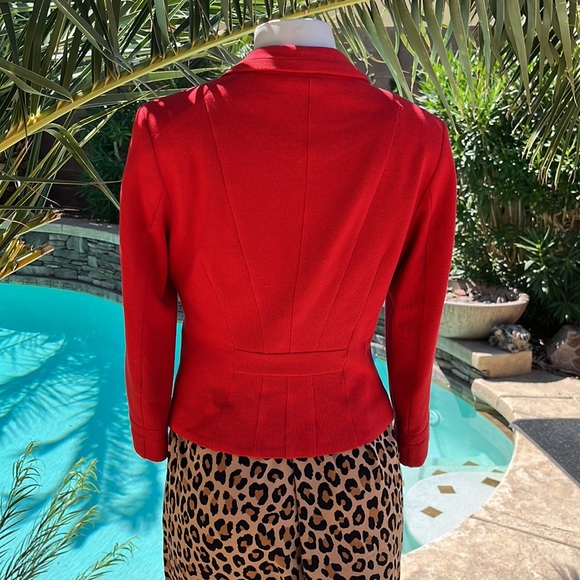 Fall Rustic Orange Red Twill Blazer - Picture 5 of 9